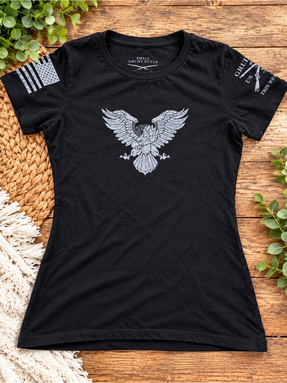 Grunt Style Women’s Black Eagle Graphic Tee 721